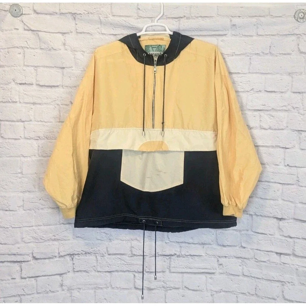 Vtg Men's Pullover Windbreak Kangaroo Pocket Sz‎ L by Arcadia Rustic Simplicity